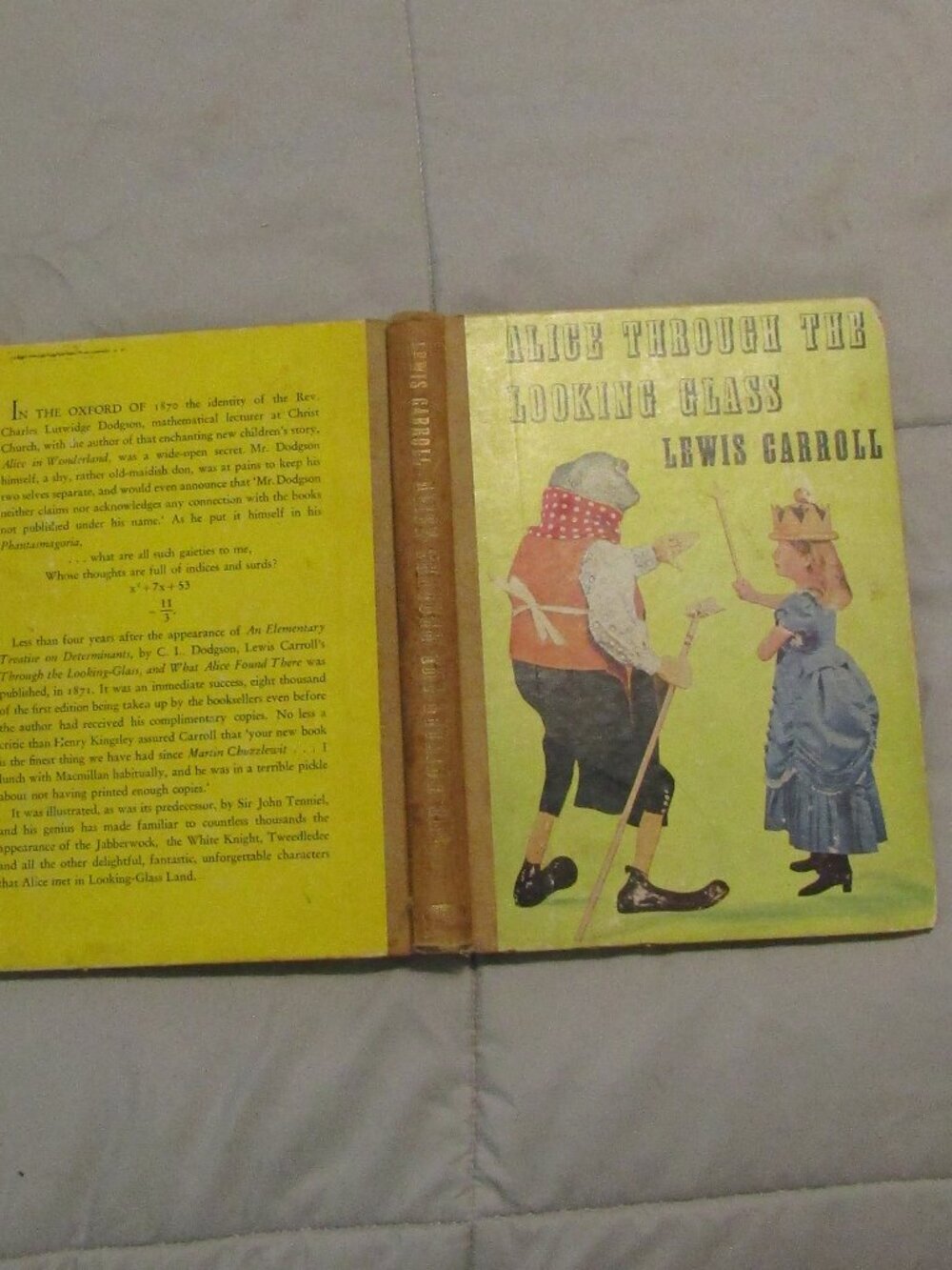 1950 Hardcover ALICE THROUGH THE LOOKING GLASS Lewis Carroll Tenniel & Hugh Gee